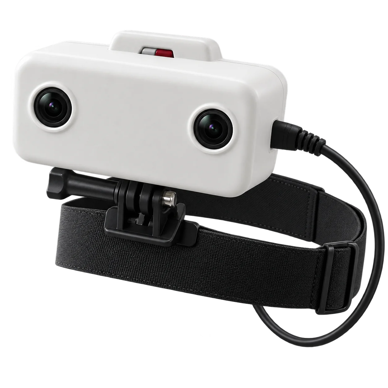 AI-made example of a small camera on a head strap